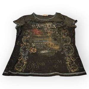 Womens Graphic Tee with Rhinestones